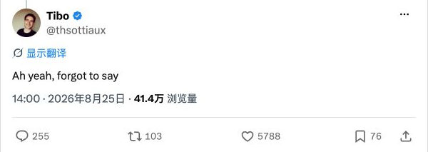 Tibo 在 X 上的这条原帖截图预览